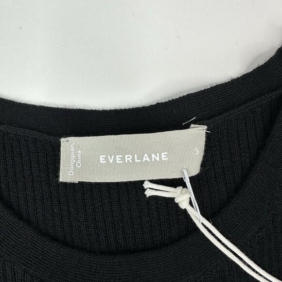 Everlane Women's NWT Black The Ultrafine Merino Ribbed‎ Shell Tank Sweater S/C23 - Picture 7 of 13